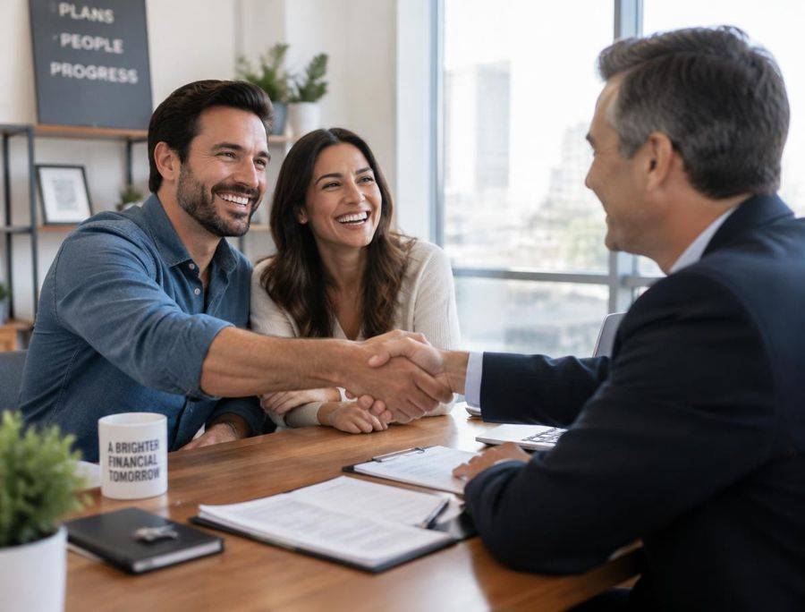 A licensed professional meeting with clients